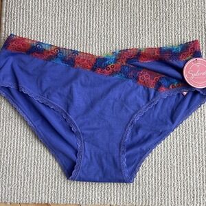 Splendies Santa Monica blue Panties with Lace Trim Size 1X